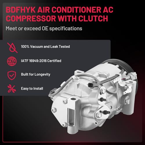 BDFHYK Air Conditioning A/C Compressor 98585 Compatible with Nissan Sentra 2013-2019 L4 1.8L/ L4 1.6L, Compatible with Nissan Rogue Sport 2017, Tsuru 2014-2017