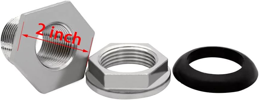 Beduan 1" Female Bulkhead Water Tank Connector Stainless Steel Thru-bulk Fitting