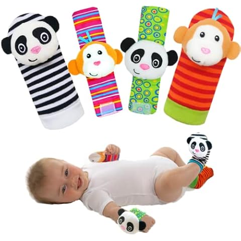 Kiesyo Rattle Toys for Babies 0-6 Months Wrist Rattles and Rattle Socks Toys for Baby Infant 0-3 0-6 6-12 Months Ankle Foot Rattle Baby Shower Gift for Newborn Boy Girl Cover