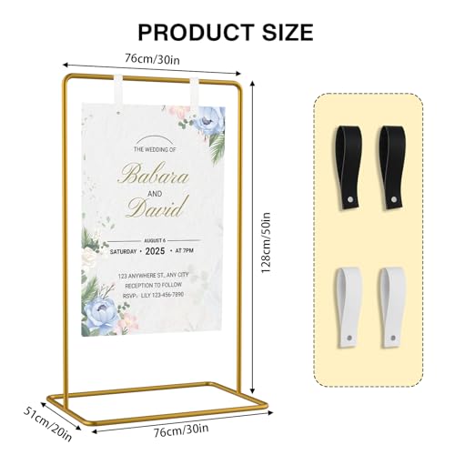 EADAS Wedding Welcome Sign Stand – Sturdy Welcome to Our Wedding Sign Holder for Seating Charts & Event Decor - A Beautiful Black Metal Easel to Welcome Guests & Celebrate Your Love (Gold) by EADAS-ELBOW - Image 2