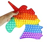 Curious Minds Busy Bags Jumbo Unicorn Head Animal Theme Bubble Pop Fidget Toy - Cute Silicone Push Poke Bubble Wrap Fidget Toy - Press Bubbles to Pop - Bubble Popper Sensory Stress Toy OT