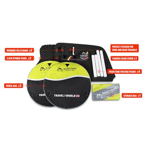 NOOYAH Bike Travel Case EVA Bike Bag - Transport Bicycle EVA Lightweight Hardshell Bike Accessories Storage Box, Air Transport Bike Round Trip Suitcase for MTR