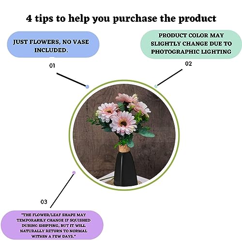 Image of SATYAM KRAFT 1 Pcs Artificial Sunflowers Stick Bunch | Realistic Look & Charming Flowers | 6 Heads Bouquet for Home Decor, Bedroom, Balcony, Wedding (Without Vase Pot) (Light Pink)