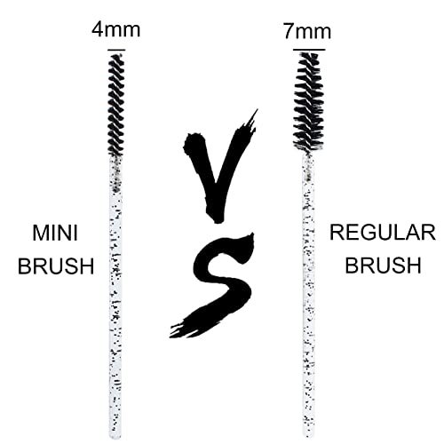 200pcs Disposable Skinny Mascara Wands Mini Crystal Eyelash Brushes Thin Mascara Wands Micro Brush Lash Extension Supplies Lashes Extension Tools(Skinny-4colors)