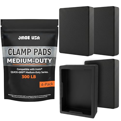 Jmoe USA Replacement Clamp Pads Compatible With Irwin QUICK-GRIP Clamps, Non-Marring High-Grip Surface, Durable Polymer Covers, Woodworking Accessory (Medium-Duty - 300lb)