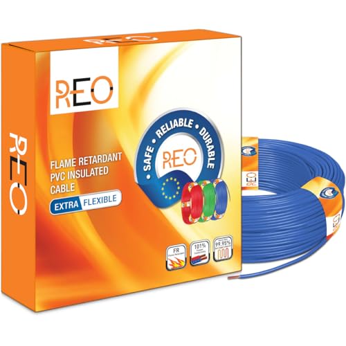 Image of REO by Havells | 4.0 sqmm Copper Wire (90 meter -Blue)| Class 5 Conductor (99.95% copper)|Flame Retardant - Extra Flexible PVC Insulated Cable Ideal for Domestic (WRFFDNBA14X0)