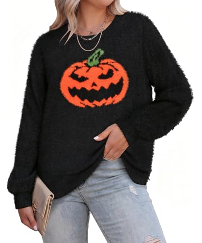 Image of TIYOMI Plus Size Sweaters for Women Oversized Pullover Crewneck Sweater Knit Side Split Casual Sweaters Fall Winter XL-5XL