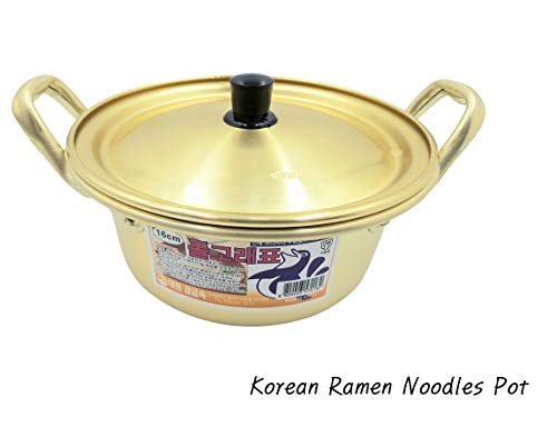 Rapid Noodle Cooker Ramen Noodles Pot 6.3-Inch Korean Traditional Wine Bowl 4.3-Inch Stainless Chopsticks 1 Pair Pack Of 3 Made In Korea (Type A) #TOP1