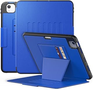 SEYMAC Smart Case for iPad Air 5th/4th Gen 10.9 Inch 2022/2020, iPad Pro 11 2022/2021/2020/2018 with Auto Sleep/Wake Function, [7 Adjustable Angles Magnetic Stand], Card Slots, Pencil Holder, Blue