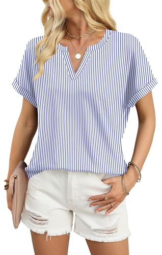 Image of WIHOLL Womens Blouses Spring Tops Short Sleeve Shirts Dressy Casual Summer Vacation Fashion Clothing 2026