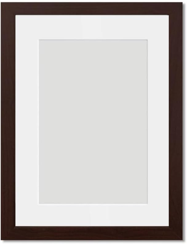 Alison Kingsgate Black A4 Frame With Mount For A5 Size (14.8 x 21cm) - Modern Design Black A4 Picture Frame With Mount with Safe Perspex Front & Wall Hanging Hooks - Handmade Frames