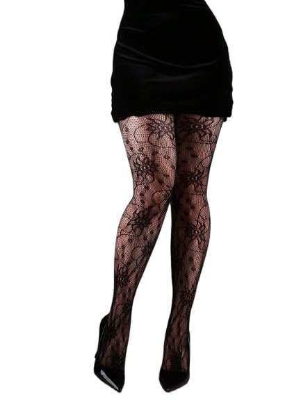bunny bae Jophiel Floral Decor Fishnet Tights- white purple gradient stone stockings- free size-picture-42