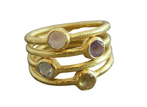 Image of Sophia Rose Jewellery Natural Gemstone Statement Ring Size N 1/2