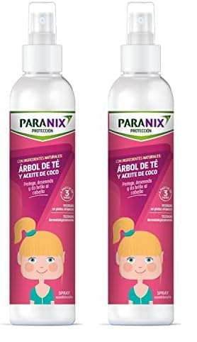 Paranix | Protección Árbol de Té Niña | Con Ingredientes Naturales | Arbol de Té y Aceite de Coco | Protege, Desenreda y da Brillo al Cabello | 250 ml (Paquete de 2)