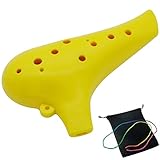 オカリナ 楽器 12穴 アルトプラスチック C調 AC Ocarina 吹奏管 樹脂 (イエロー)