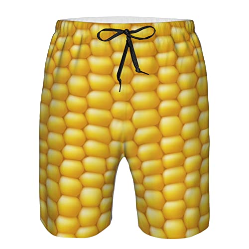 Corn Men's Swim Trunks Beach Shorts Quick Dry Beach Swimming Board Shorts with Pockets White, X-Large2
