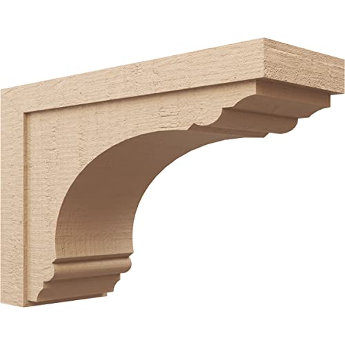 12"W x 36"D x 24"H Classic Warren Rough Cedar Woodgrain TimberThane Corbel, Primed Tan