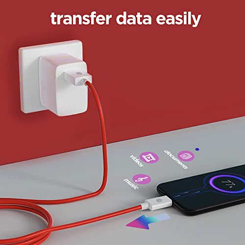 Image of Nu Republic Blaze Hypersonic 50W USB Type C Cable 3.5 A 1 m Supports All Fast Charging Technologies (Compatible with Mobile, Tablet, Laptop, Speakers, Red, One Cable)