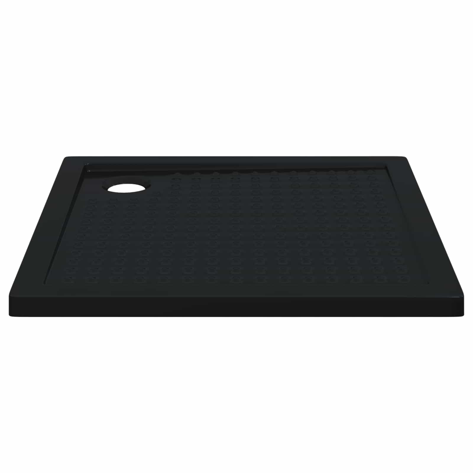 vidaXL Półka prysznicowa z kropkami 90 x 90 x 4 cm ABS czarna