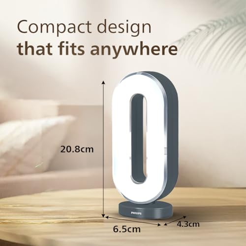 Image of PHILIPS Rover 10W Rechargeable LED Emergency Light | 800 Lumens | 2500mAh Battery | Type-C Fast Charging | 2 Brightness Modes | Up to 1.5H Backup | Ergonomic Handle, Portable | Grey, Pack of 1