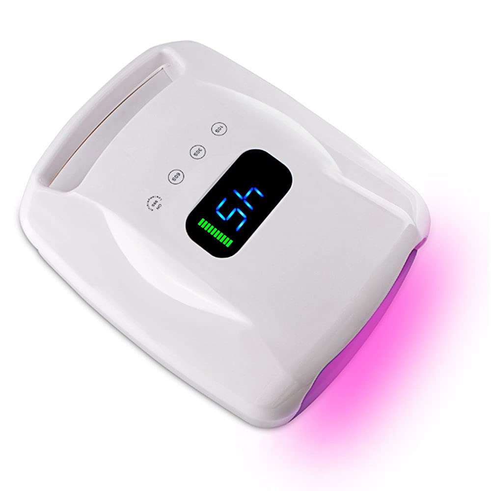 LKLNKVL Manicure lamp, LED Nail Lamp,96W Cordless Dryer, 28800mAH Quick-drying Polish Curling Light,Pro Gel Art Tools for Home and Salon(White)