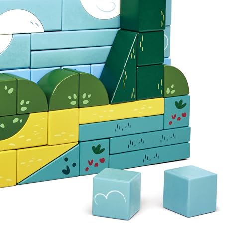 Hape x The Met Van Gogh Wheat Field with Cypresses Building Block Set, Art-Inspired Building Block Set for Toddlers & Kids Ages 2-8, Creative Educational Construction Set for Early Development