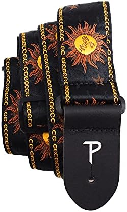 Perris Leathers Ltd. - Guitar Strap - Nylon - Jacquard - Hello Sunshine - Black - Adjustable - For Acoustic/Bass/Electric Guitars - Made in Canada (TWS-7008)