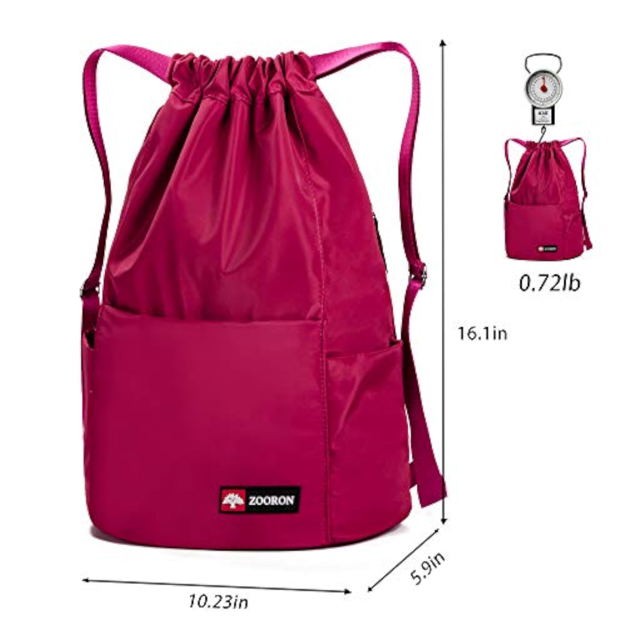 Waterproof Drawstring Gym Backpack Bag, A05-rose