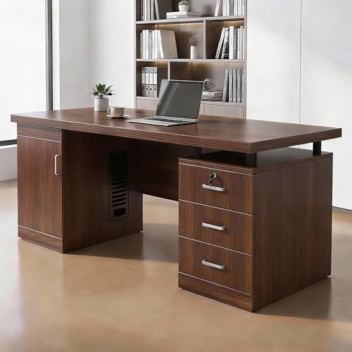 Unuonuo �r�W�l�X�f�X�N�A�G�O�[�N�e�B�u�f�X�N�A�p�\�R���A��c�e�[�u���A�}�l�[�W���[�F����2.5cm�̖��C�ސ��g�b�v�A3�̈����o���A��e�ʂ̎��[�X�y�[�X�A���͂ȑω׏d�A���őϋv��������A 140cm