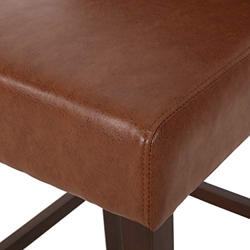 Christopher Knight Home Spencer Taburetes de Bar Contemporáneos con Respaldo Alto (Set de 2), Marrón Cognac y Espresso, Cuero Sintético miniatura 6