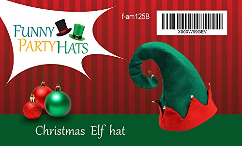 Elf Hat With Bells - Jingle Bell Hat - Elf Hat - Christmas Hats - Felt Elf Hat By Funny Party Hats, Green Red, One Size #TOP7