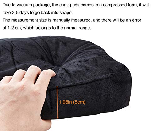 Big Hippo Chair Pads Square Chair Cushion With Ties Soft Thicken Seat Pads Cushion Pillow For Office,Home Or Car Sitting 17" X 17"(Black) #TOP3