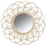 Design naturel : Ce miroir en rotin en forme de fleur apporte une touche bohème et élégante à votre intérieur