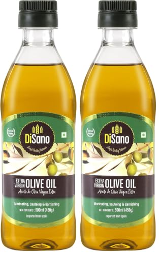 Image of DiSano Extra Virgin Olive Oil 500ml, Cold Pressed, First Extraction, Ideal for Sauteing, Grilling & Dressing (Pack of 2)
