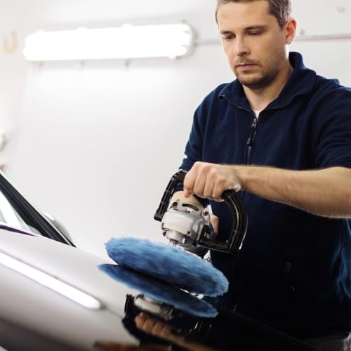 Image of Mudder 20 Pcs Car Orbital Buffer Polisher Pad Bonnet, 7-8 Inches, Sapphire | Reusable Buffing Pads Cover, Soft Microfiber Wax Bonnet, for Car Polishing Waxing Cleaning, Fits Orbital Buffer Machines