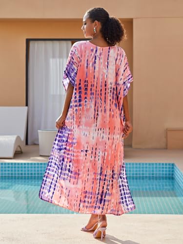 Image of Kaftan Dresses for Women Plus Size Bathing Suit Cover up Caftan Maxi Beach Dresses
