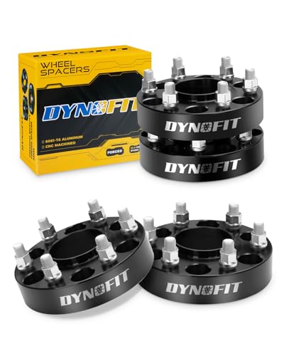 Image of Dynofit 6x5.5 to 6x5.5 Wheel Spacers 1.5 inch, 6x139.7 Forged Hubcentric Spacers Compatible with 2019-2026 Ram 1500 and 2021+ Jeep Grand Wagoneer, 77.8mm Bore with M14x1.5 Studs - 4Pcs 1.5 Inch Set