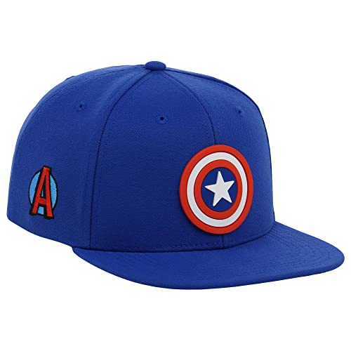 Marvel Captain America Youth Comic Uv Adjustable Snapback Flat Bill Cap Royal Blue #TOP2