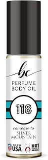 BC Perfume 118 Inspired by Silver Mountain Aqua For Women Replica Fragrance Body Oil Dupes Alcohol-Free Sample Travel Size Concentrated Long Lasting Roll-On 0.3 Fl Oz/10ml
