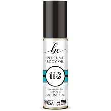 BC Perfume 118 Inspired by Silver Mountain For Women Replica Fragrance Body Oil Dupes Alcohol-Free Sample Travel Size Concentrated Long Lasting Roll-On 0.3 Fl Oz/10ml