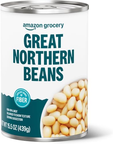 Image of Amazon Grocery, Canned Great Northern Beans, 15.5 Oz (Pack of 6)