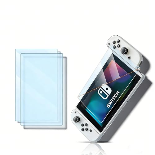 HAOLOCM 2-Pack AR Screen Protector for Switch OLED Model 2021/2023 - 7 Inch Anti-Reflection Soft Film, Easy Installation, 96% High Transmittance, More HD Than Tempered Glass, Scratch Resistant, Compatible with Switch OLED Handheld Game Console