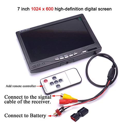 Image of RC 7 Inch FPV Monitor 1024x600 IPS LCD Display Screen Monitor with Hood Sun Shield for RC FPV Drone Quadcopter
