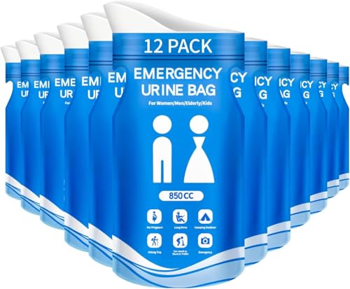 12 Stück Einweg-Urinbeutel 850ML，Tragbares Urinal für Unterwegs Mobile Notfalltoilette im Auto Gel-â€¦ – Miniatur