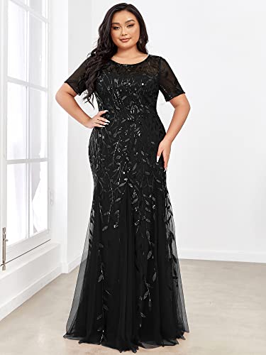 Ever-Pretty Women's Long Wedding Prom Dresses Long Evening Gowns Plus Size Mermaid Dresses Black Us20 #TOP4