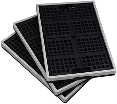 Zerdyne Set of 4 Plastic Collapsible Storage Crates, 40 L Large Stackable Folding Storage Basket