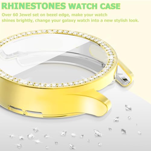 [12Pack] RICHONE Bling Screen Protector Compatible with Samsung Galaxy Watch 7 44mm, Rhinestone Full Protection Flexible TPU Cases Anti Scratch Watch Bumper Cover for Galaxy Watch7 (SM-L310 · 44MM) by RICHONE - Image 4