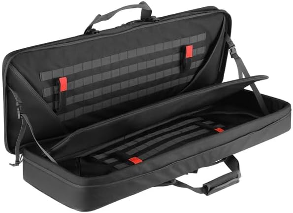 VOTAGOO Double Rifle Case Gun Bag, Safely Transportation Cases All-Weather Soft Tactical Range Bag w/Backpack for Shotgun (Black, 36 Inches)