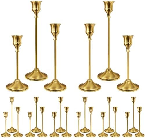 24Pcs Gold Taper Candle Holders, Vintage Centerpieces Candlestick...