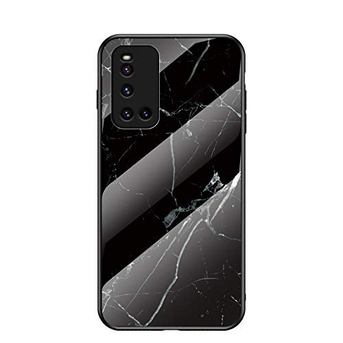 Jiajihua Cover Compatible with Vivo V19 (Indonesia) 4G 【PC Panel+Tempering Glass+TPU Silicone】 3 in 1 Shockproof Phone Case Black